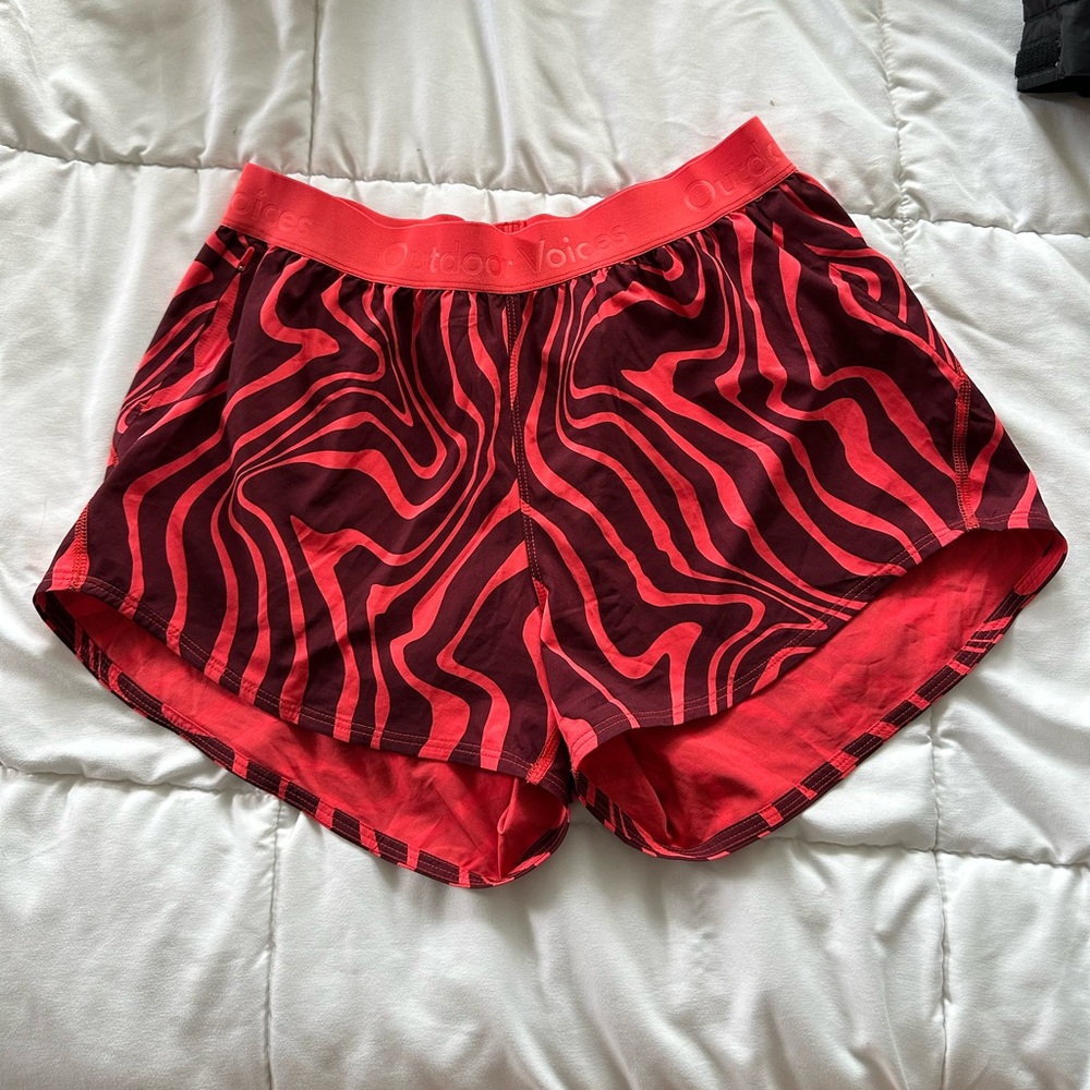 outdoor voices shorts relay shorts red